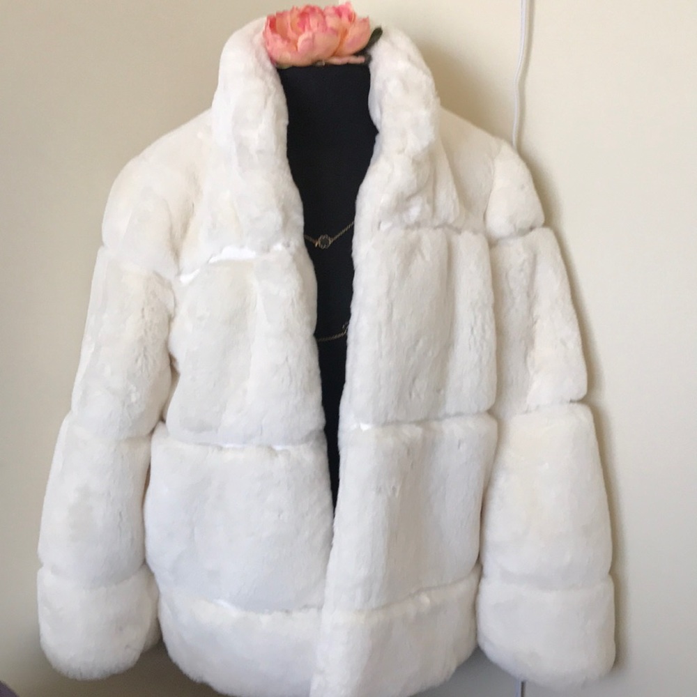 Apparis white faux fur jacket
